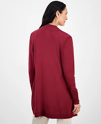 Jm Collection Women's Button-Sleeve Flyaway Cardigan Sweater