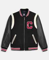 Champion Men's Mixed-Media Varsity Bomber Jacket