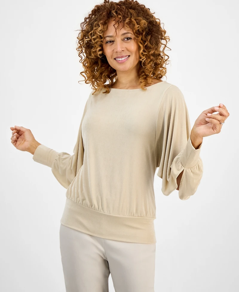Jm Collection Women's Dolman-Sleeve Draped Boatneck Top, Exclusively at Macy's