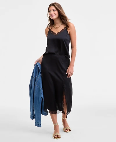 On 34th Women's Lace-Trim Slip Skirt, Macy's Exclusive