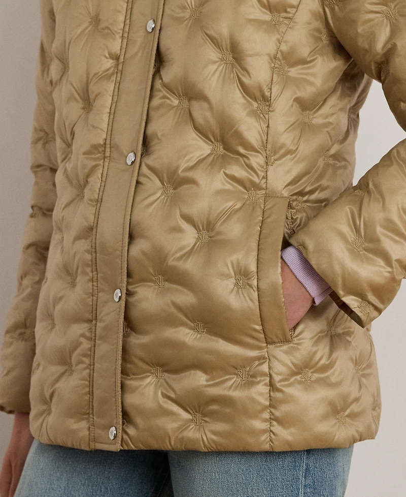 Lauren Ralph Women's Embroidered Puffer Coat