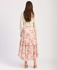En Saison Women's Sedona Ruffle-Hem Midi Skirt