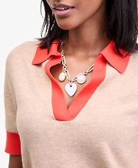 On 34th Women's Colorblocked Polo Short Sleeve Sweater, Macy's Exclusive