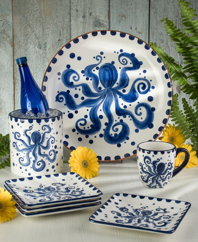 Euro Ceramica Costa Azul Octopus Oval Platter