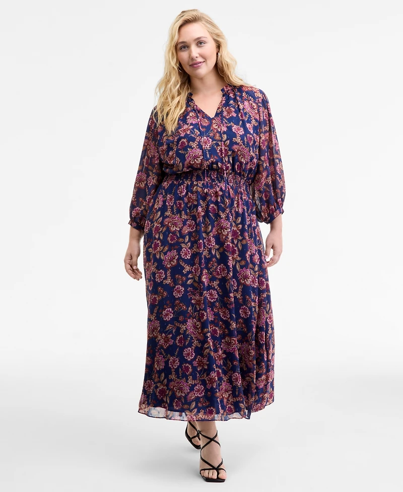 Vince Camuto Plus Printed Maxi Dress