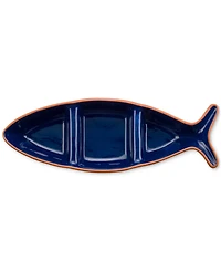 Euro Ceramica Costa Azul Fish-Shaped Divided Serving Dish
