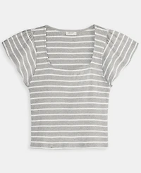 On 34th Women's Square-Neck Flutter-Sleeve Ribbed Top, Macy's Exclusive
