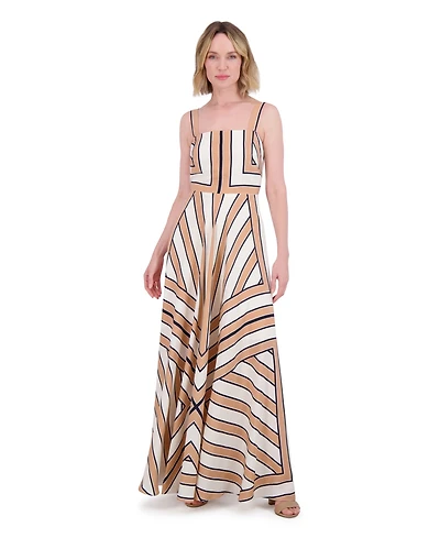 Eliza J Women's Printed Square-Neck Sleeveless Maxi Dress