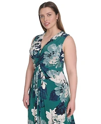 Calvin Klein Plus Jersey Printed Sleeveless Midi Dress
