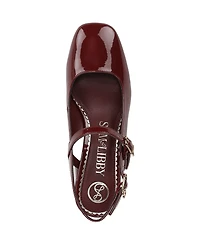 Sam and Libby Women's Grace Block Heel Slingback Mary Jane Pumps