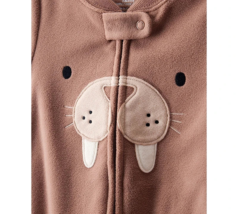 Carter's Baby Boys Walrus Loose-Fit 2-Way-Zip 1-Piece Footed Pajamas