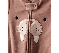 Carter's Baby Boys Walrus Loose-Fit 2-Way-Zip 1-Piece Footed Pajamas