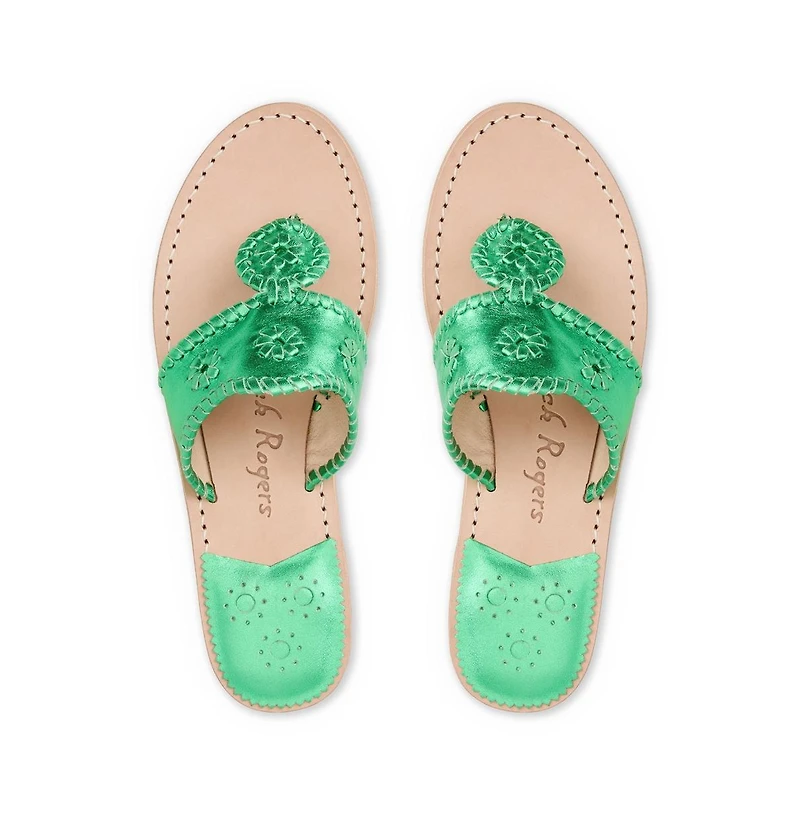 Jacks Flat Sandal - Metallic Nappa