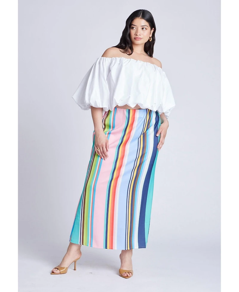 Eloquii Women's Plus Satin Maxi Skirt