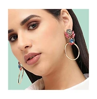 Sohi Women's Gold Oriental Drop Earrings