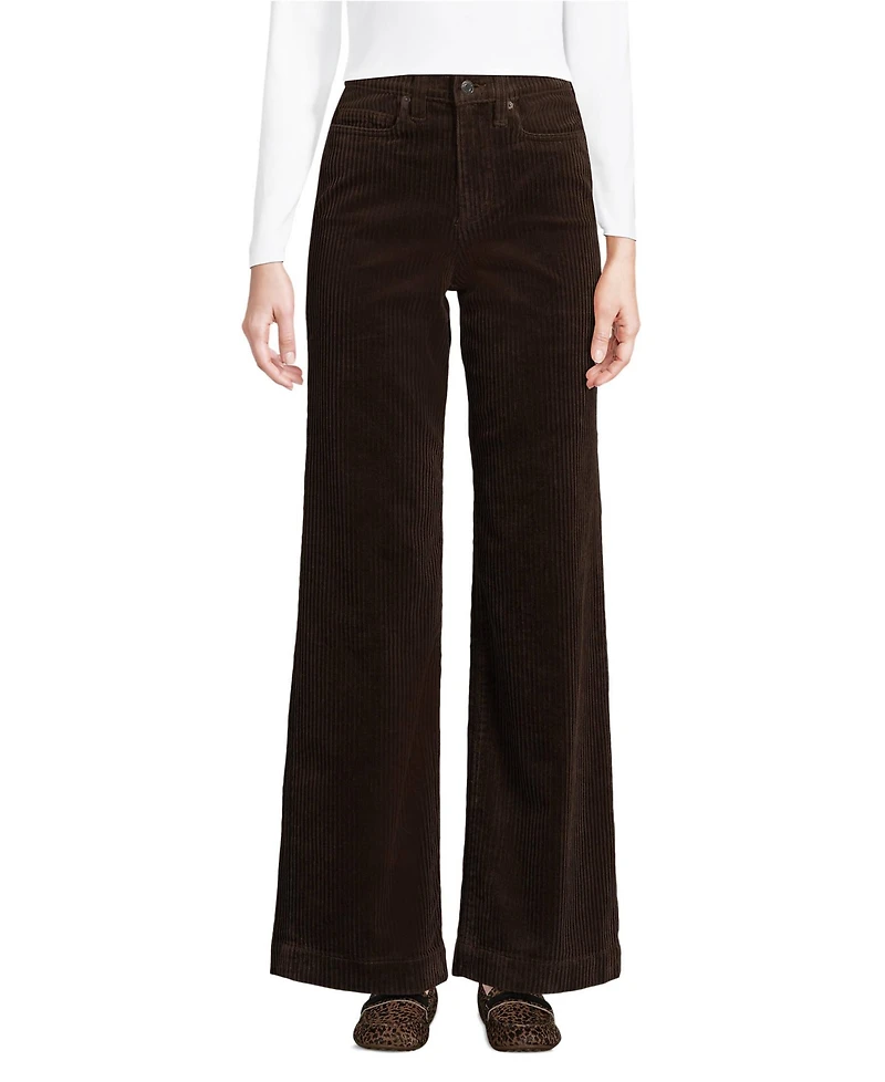 Lands' End Women's Tall High Rise Wide Leg Corduroy Pants