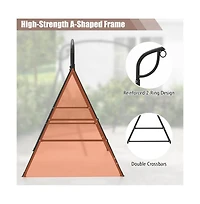 Patio Metal Swing Stand with Double Side Bars and 2-Ring Design