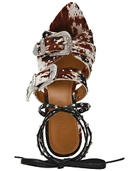 Steve Madden Women's Saddle-h Western Buckled High-Heel Dress Sandals