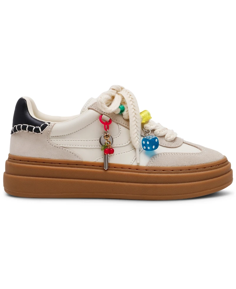Steve Madden Women's Dodge-c Charm Embellished Platform Lace-Up Sneakers