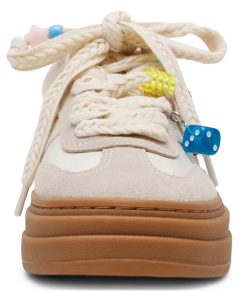 Steve Madden Women's Dodge-c Charm Embellished Platform Lace-Up Sneakers