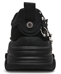 Steve Madden Women's Possession Piercing-Embellished Lace-Up Sneakers