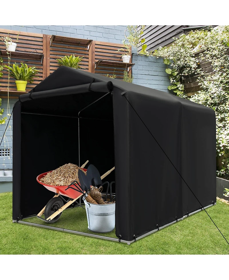 Costway 7 x 5.2' Heavy Duty Storage Shelter Outdoor Bike Storage Tent with Waterproof Cover