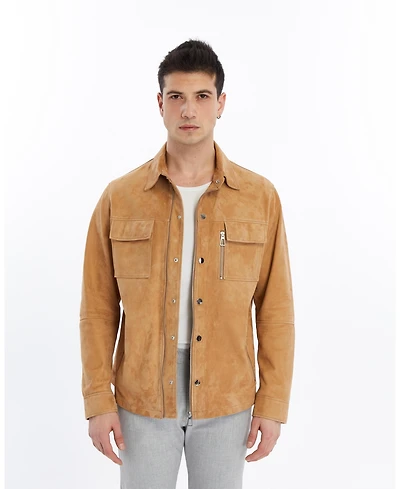 Furniq Uk Men's Suede Shirt Jacket, Created for Macy's