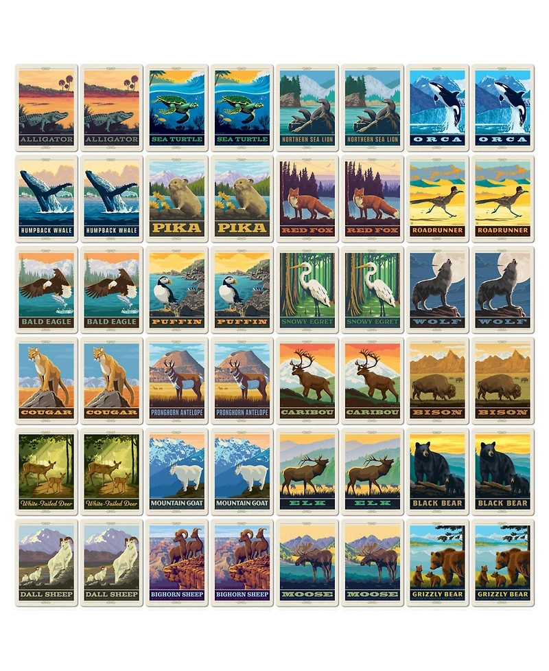 Masterpieces National Parks Wildlife Memory Game