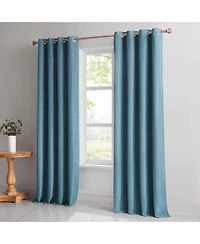 Lush Decor Meena Slub 100% Blackout Window Curtain Panels Blue Pair 52x84