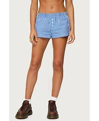 Edikted Women's Maryanne Gingham Boxer Shorts