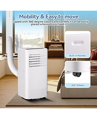 gaomon 8,000 Btu Portable Ac, 3-in-1 Cooling/Fan/Dry Unit for 420 Sq.Ft, Low Noise for Home & Office