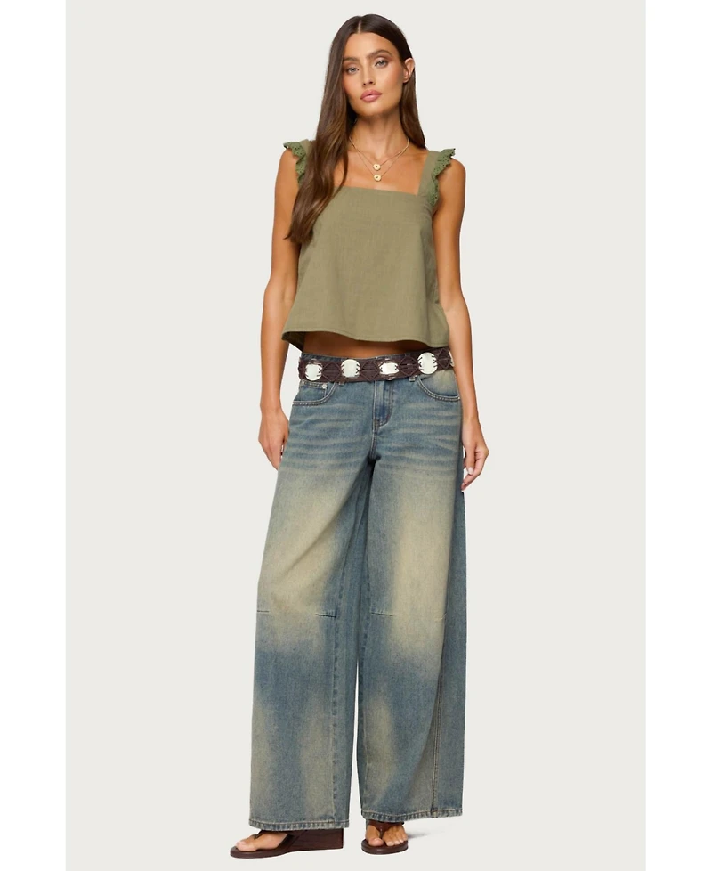 Edikted Women's Viviana Linen Look Top