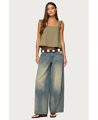 Edikted Women's Viviana Linen Look Top