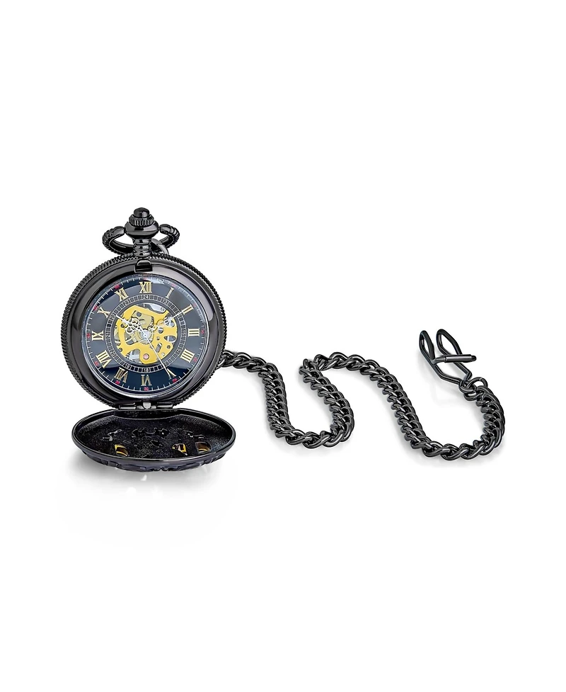 Bling Jewelry Open Face Two Tone Daddy Father Gift Word Dad Pocket Watch Gold Silver Plated Finish With Long Chain