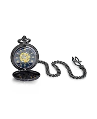 Bling Jewelry Open Face Two Tone Daddy Father Gift Word Dad Pocket Watch Gold Silver Plated Finish With Long Chain