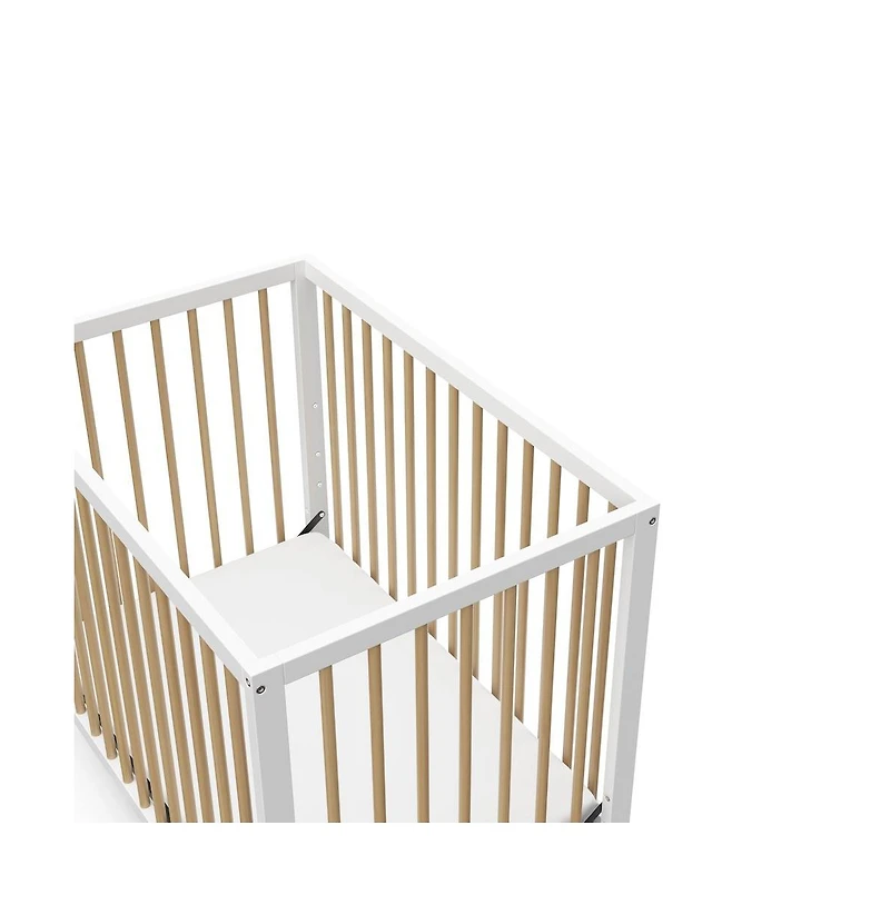 Graco Teddi 4-in-1 Convertible Mini Crib - White with Driftwood
