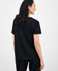 Jm Collection Petite Jacquard Ring Short-Sleeve Top, Macy's Exclusive