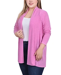 Ny Collection Plus Long Sleeve Cardigan Sweater