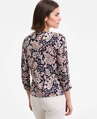 Nautica Jeans Women's Boat-Neck Paisley-Print Top