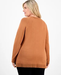 Jm Collection Plus Button-Trim Sweater, Macy's Exclusive
