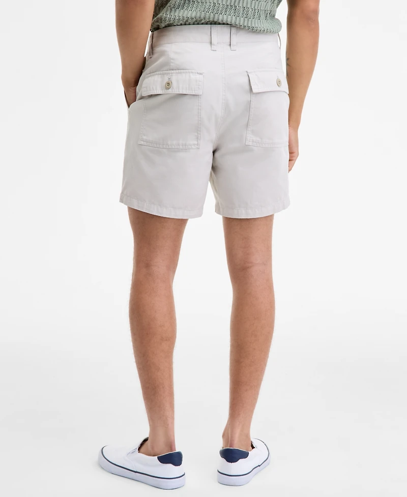 Sun + Stone Men's Peter Regular-Fit 6" Cotton Field Shorts, Macy's Exclusive