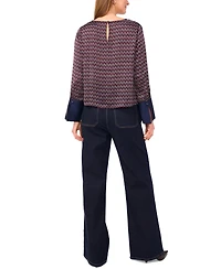Vince Camuto Women's Printed Wide-Cuff Blouse