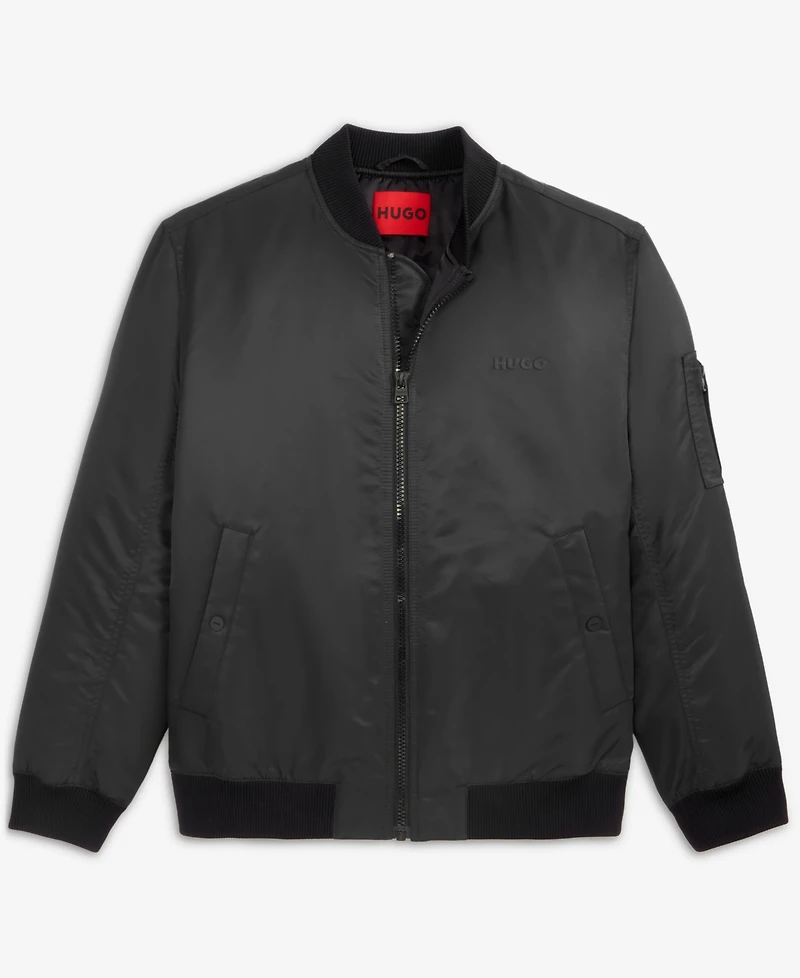Hugo by Boss Men's Baken2435 Slim-Fit Satin Bomber Jacket