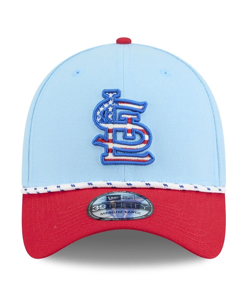 New Era Men's Light Blue/Red St. Louis Cardinals 2025 Fourth of July 39THIRTY Flex Hat