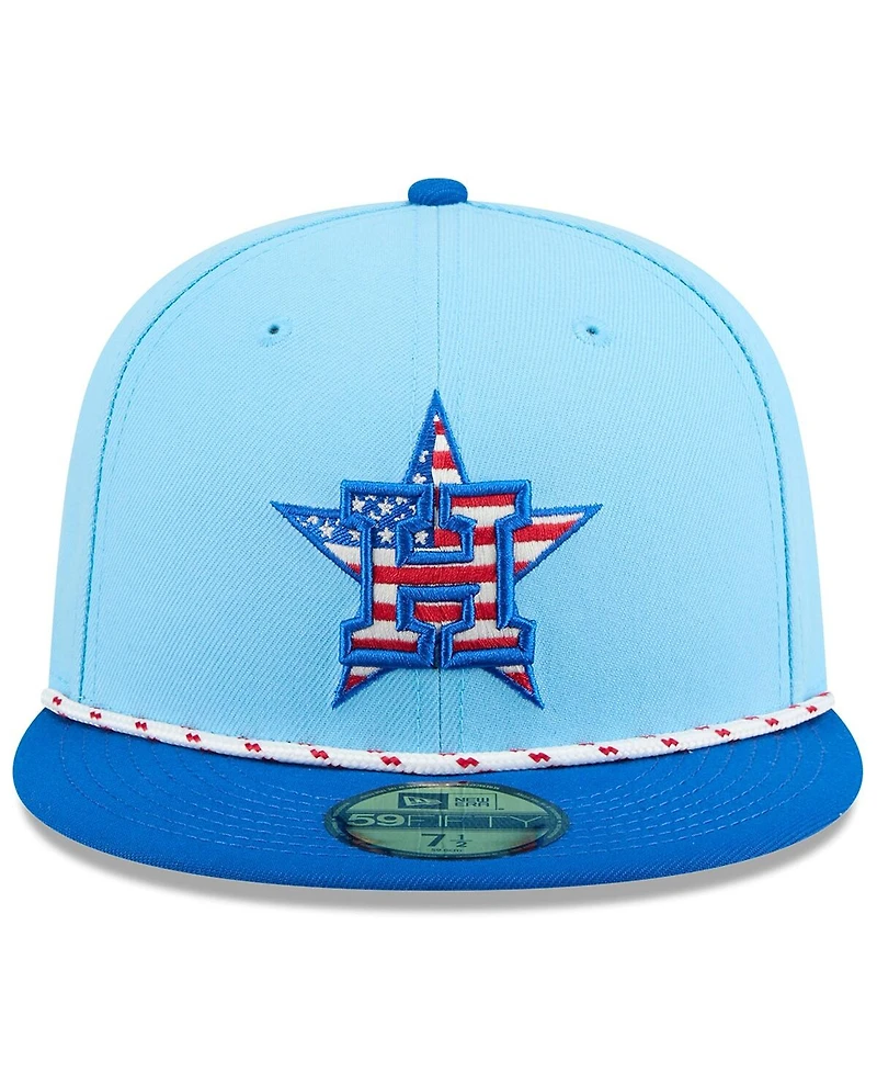 New Era Men's Light Blue/Blue Houston Astros 2025 Fourth of July 59FIFTY Fitted Hat