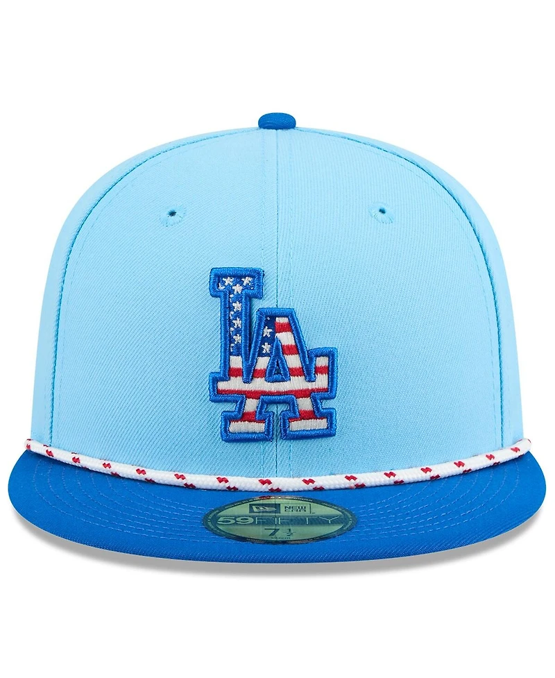 New Era Men's Light Blue/Blue Los Angeles Dodgers 2025 Fourth of July 59FIFTY Fitted Hat