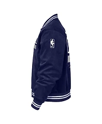 Nike Men's Blue Nba All World Hoops Team 31 Trend Corduroy Full-Snap Bomber Jacket