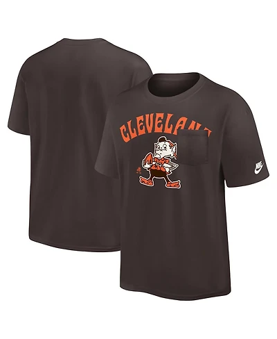 Nike Men's Brown Cleveland Browns Rewind Heavy Max90 Pocket T-Shirt
