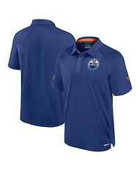 Fanatics Men's Royal Edmonton Oilers Authentic Pro Rink Raglan Polo Shirt