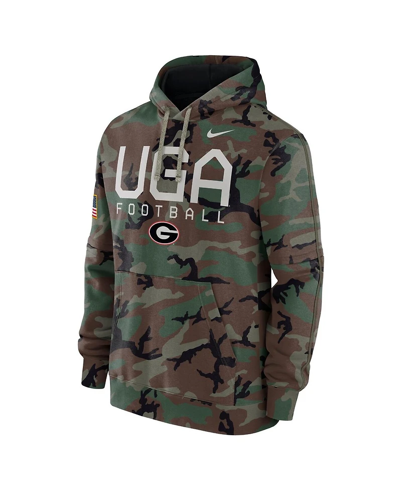Nike Men's Camo Georgia Bulldogs 2024 Military Appreciation Club Fleece Pullover Hoodie